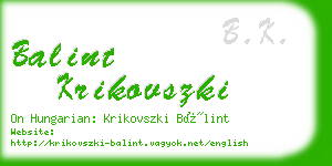 balint krikovszki business card